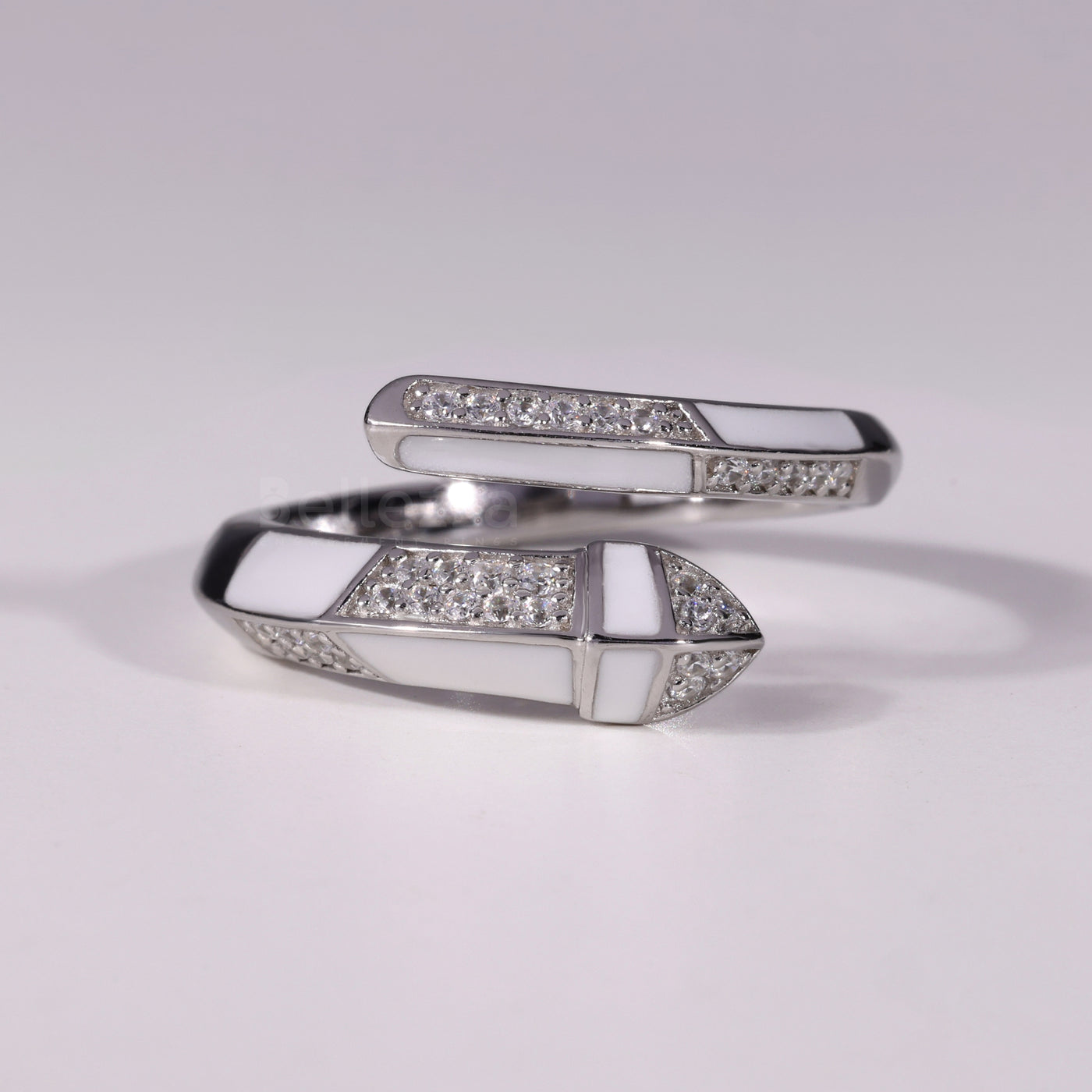 0.60TCW Round Cut Unique Style Bypass Shank Wedding Band