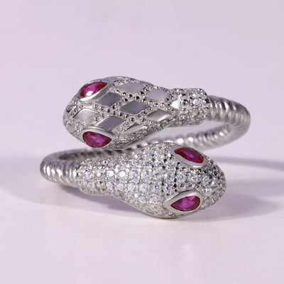 0.40TCW Pink Pear Cut Diamond Snake Style Unique Spiral Ring