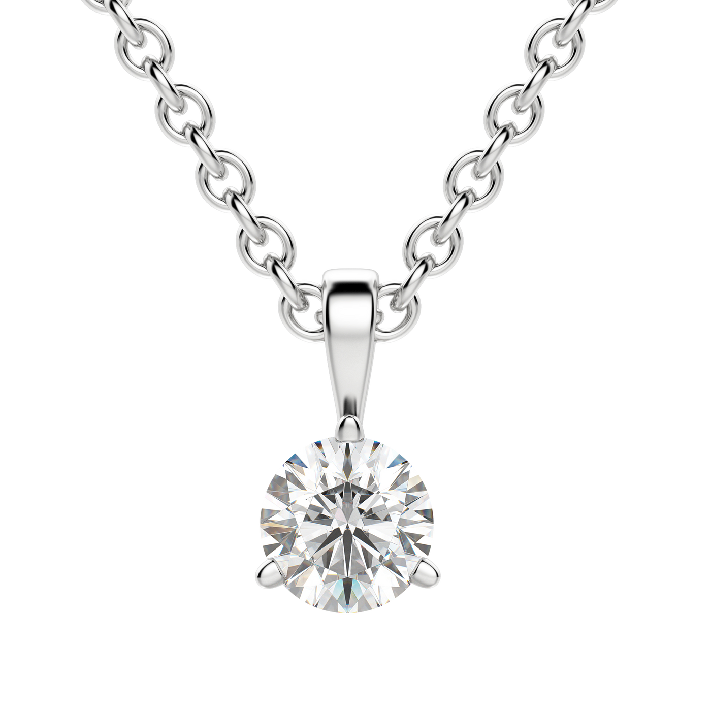 0.25 CT- 1.50 CT Round Solitaire F/VS Lab Grown Diamond Necklace