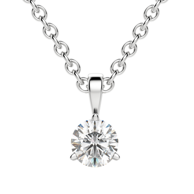 0.25 CT- 1.50 CT Round Solitaire F/VS Lab Grown Diamond Necklace