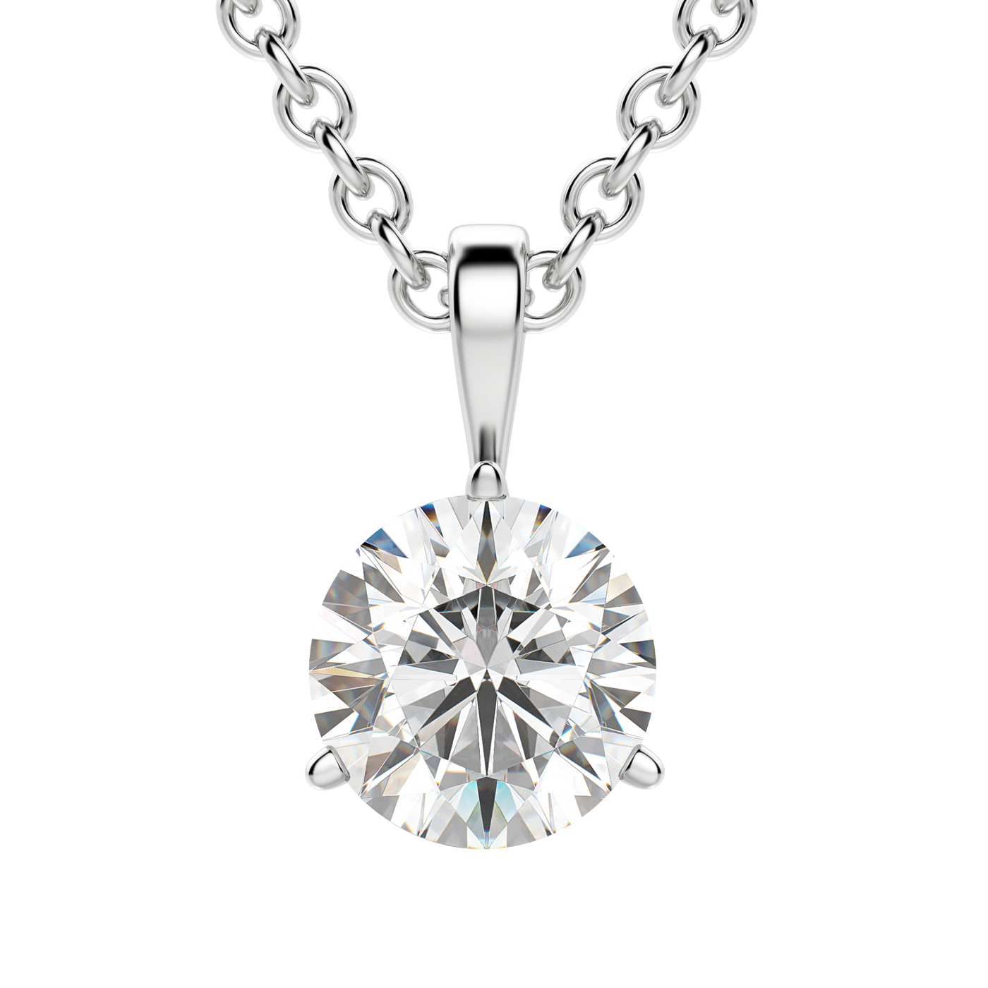 0.25 CT- 1.50 CT Round Solitaire F/VS Lab Grown Diamond Necklace