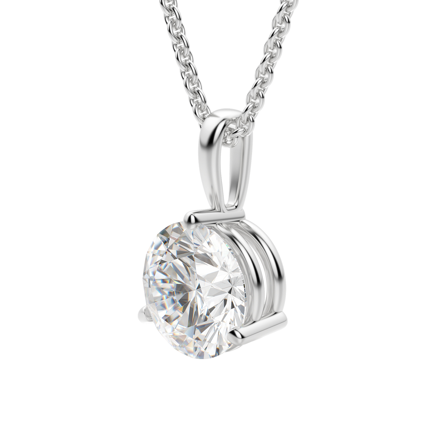 0.25 CT- 1.50 CT Round Solitaire F/VS Lab Grown Diamond Necklace