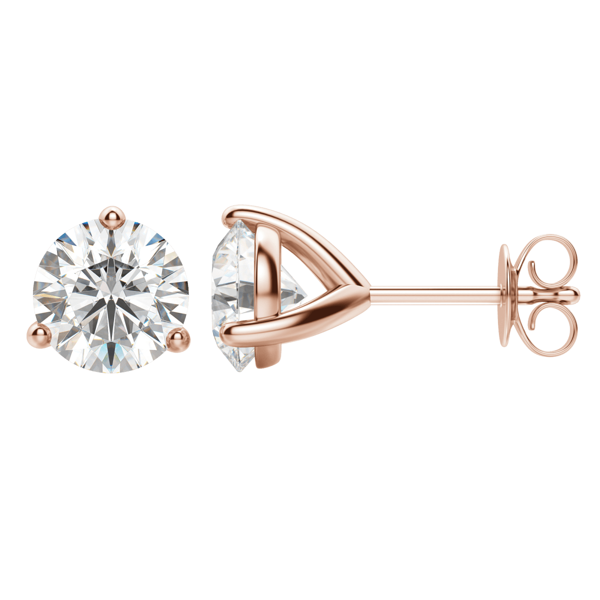 0.50 CT-4.0 CT Round Solitaire F/VS Lab Grown Diamond Earrings