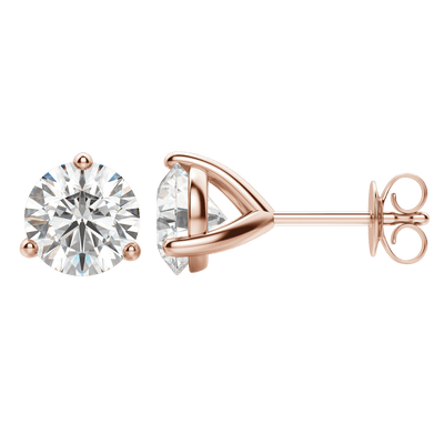 0.50 CT-4.0 CT Round Solitaire F/VS Lab Grown Diamond Earrings
