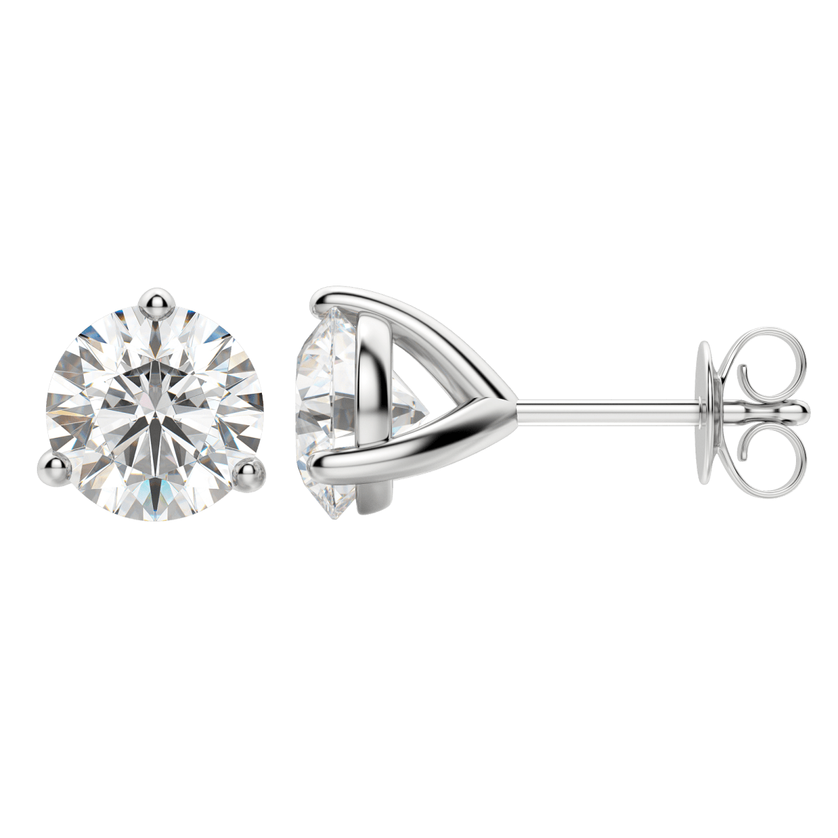 0.50 CT-4.0 CT Round Solitaire F/VS Lab Grown Diamond Earrings