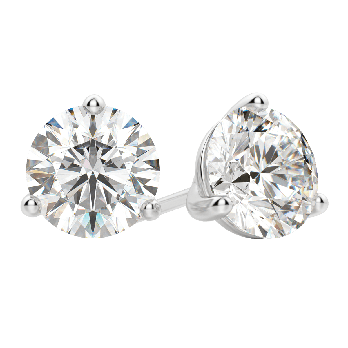 0.50 CT-4.0 CT Round Solitaire F/VS Lab Grown Diamond Earrings