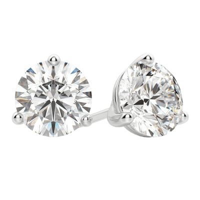 0.50 CT-4.0 CT Round Solitaire F/VS Lab Grown Diamond Earrings