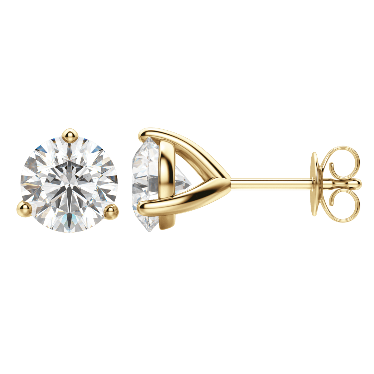 0.50 CT-4.0 CT Round Solitaire F/VS Lab Grown Diamond Earrings