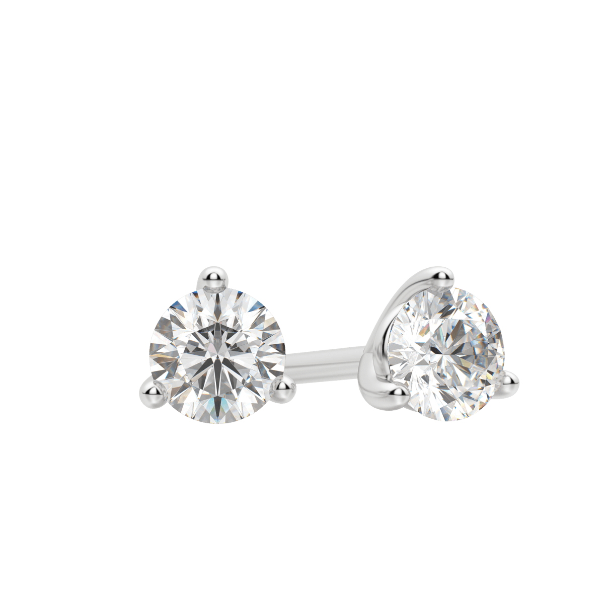 0.50 CT-4.0 CT Round Solitaire F/VS Lab Grown Diamond Earrings