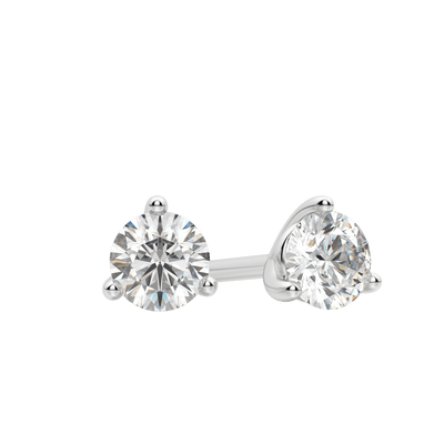 0.50 CT-4.0 CT Round Solitaire F/VS Lab Grown Diamond Earrings