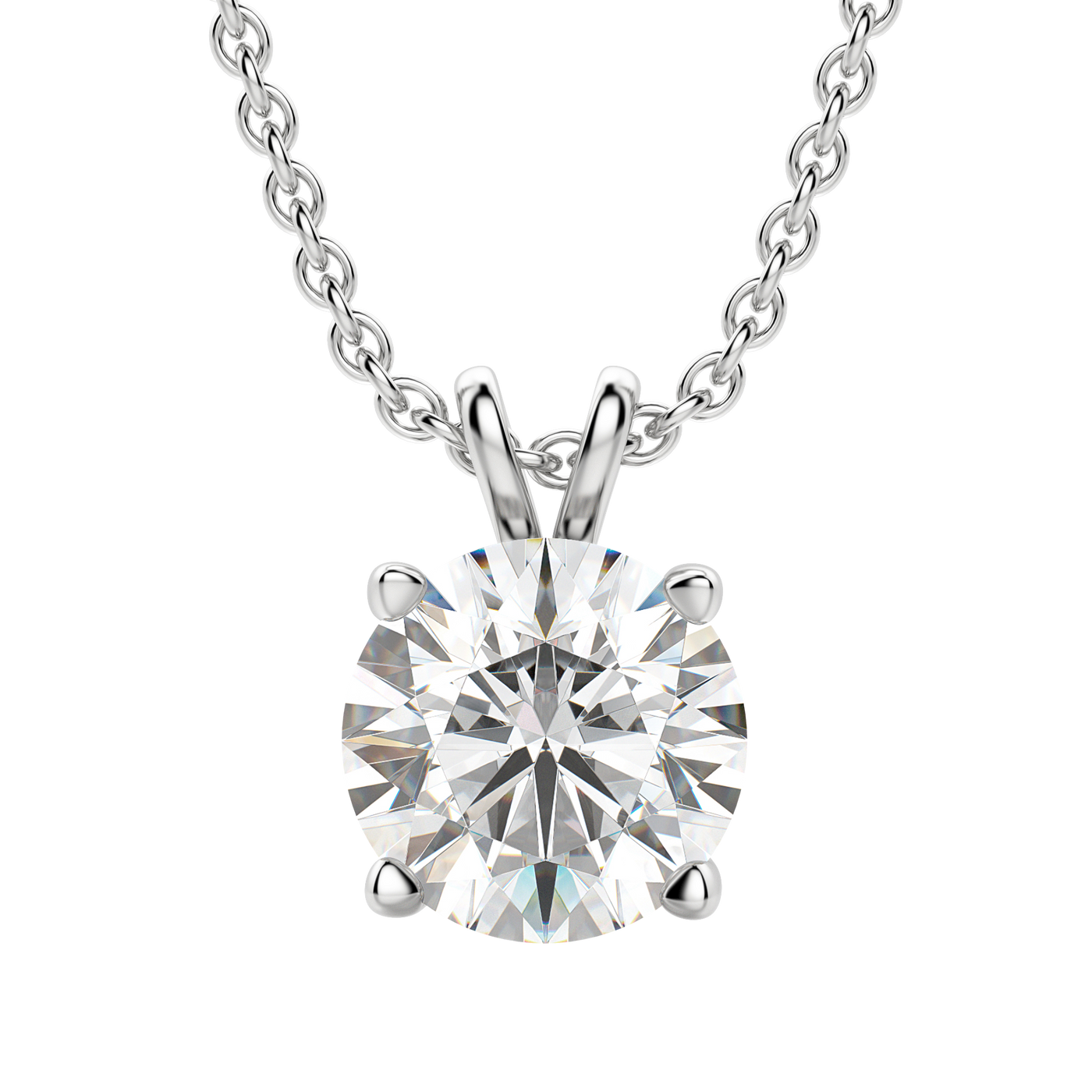 0.25-1.0 CT Round Solitaire F/VS Lab Grown Diamond Necklace