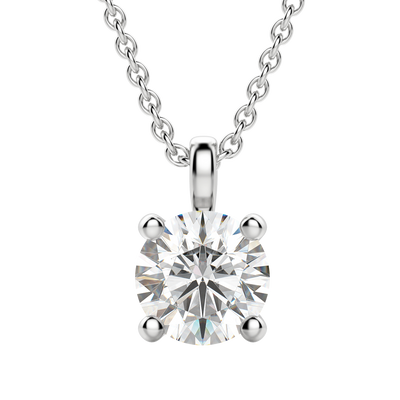0.25 CT-1.50 CT Round Solitaire F/VS Lab Grown Diamond Necklace