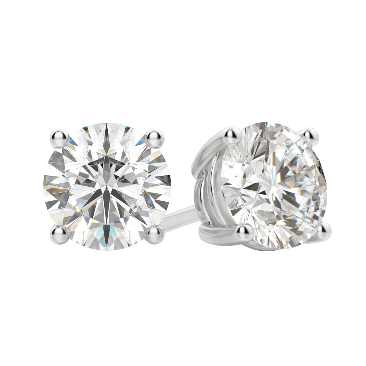 0.50 CT-4.0 CT Round Solitaire F/VS Lab Grown Diamond Earrings