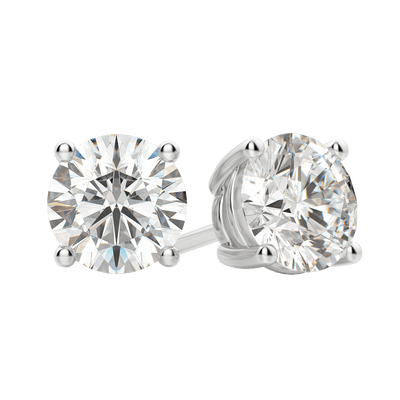 0.50 CT-4.0 CT Round Solitaire F/VS Lab Grown Diamond Earrings