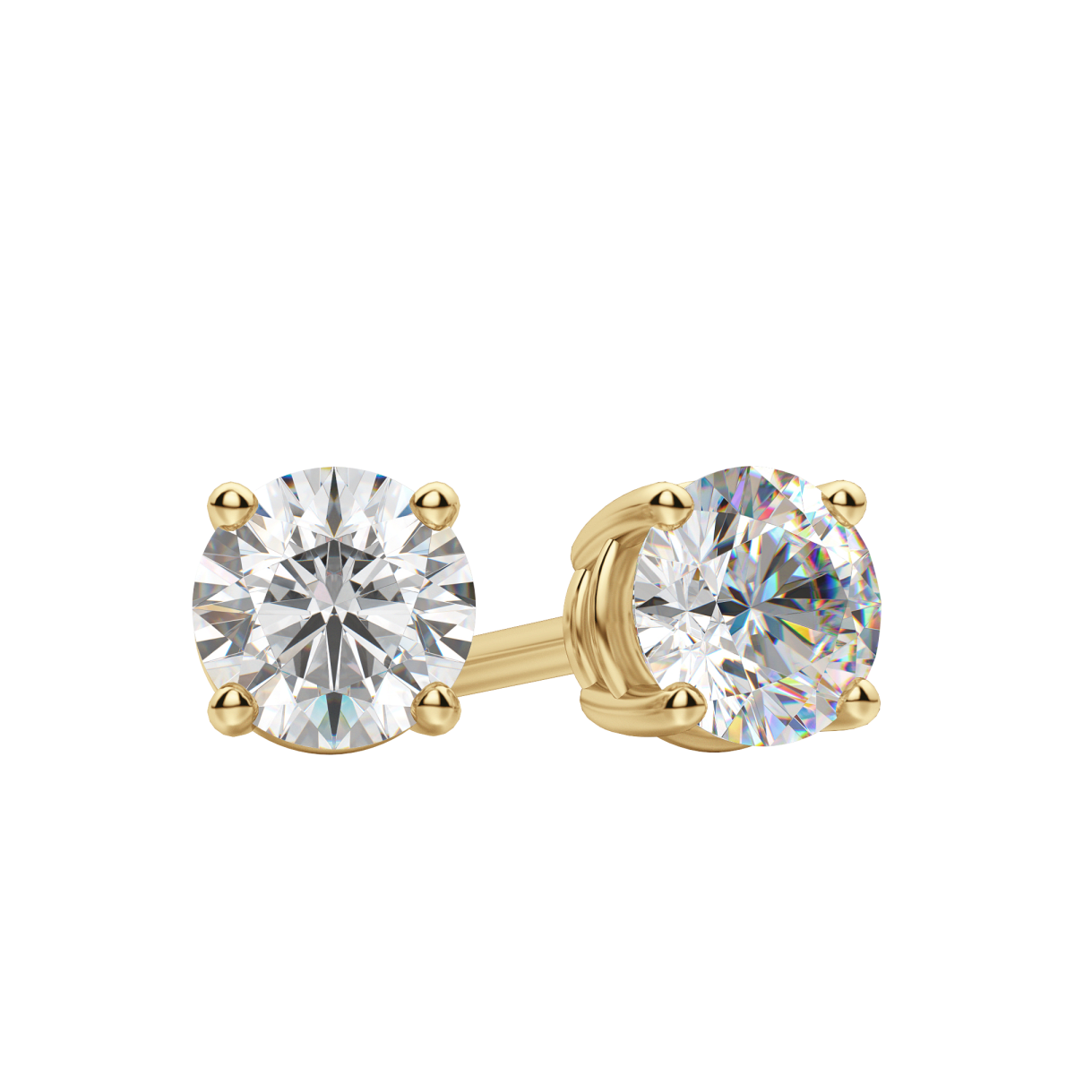 0.50 CT-4.0 CT Round Solitaire F/VS Lab Grown Diamond Earrings