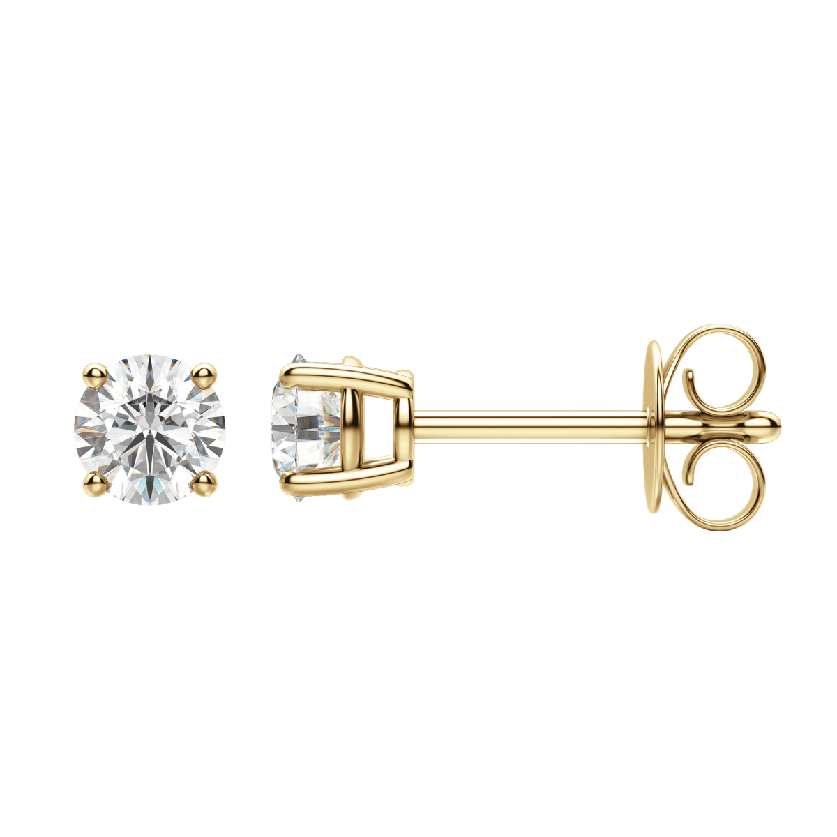 0.50 CT-4.0 CT Round Solitaire F/VS Lab Grown Diamond Earrings