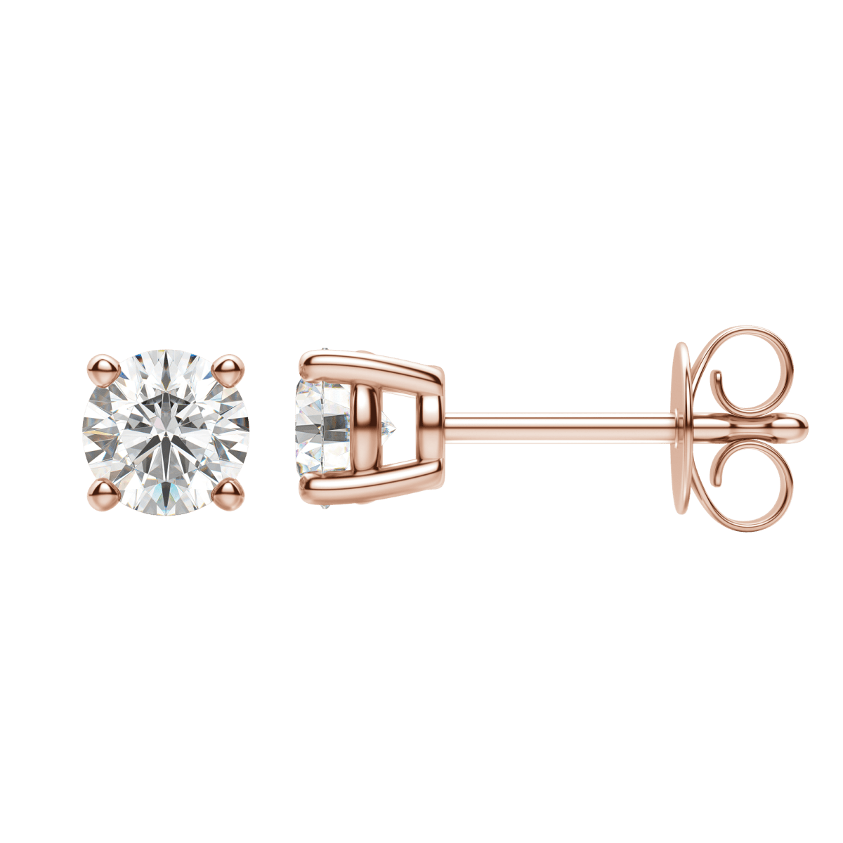 0.50 CT-4.0 CT Round Solitaire F/VS Lab Grown Diamond Earrings