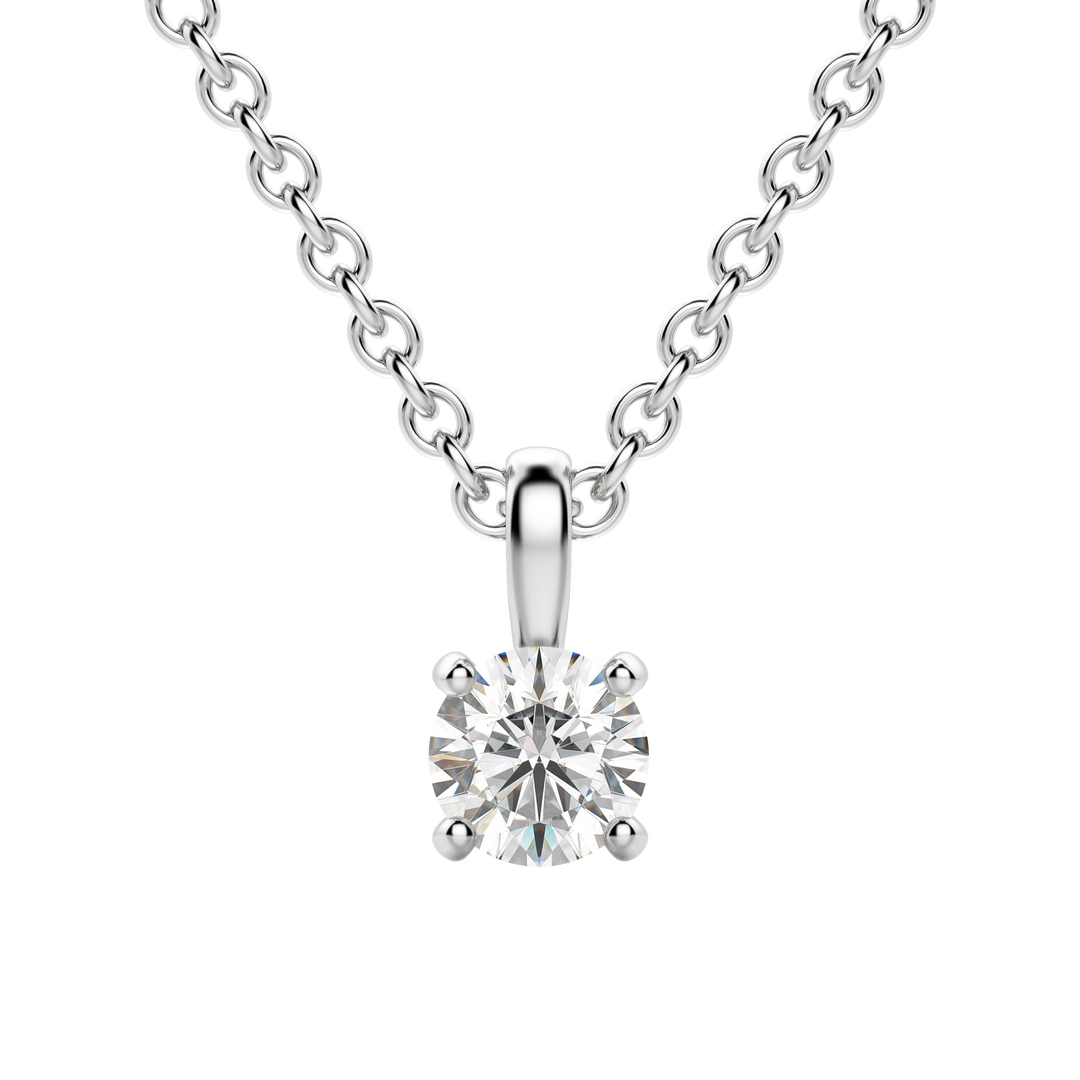 0.25-1.5 CT Round Solitaire F/VS Lab Grown Diamond Necklace