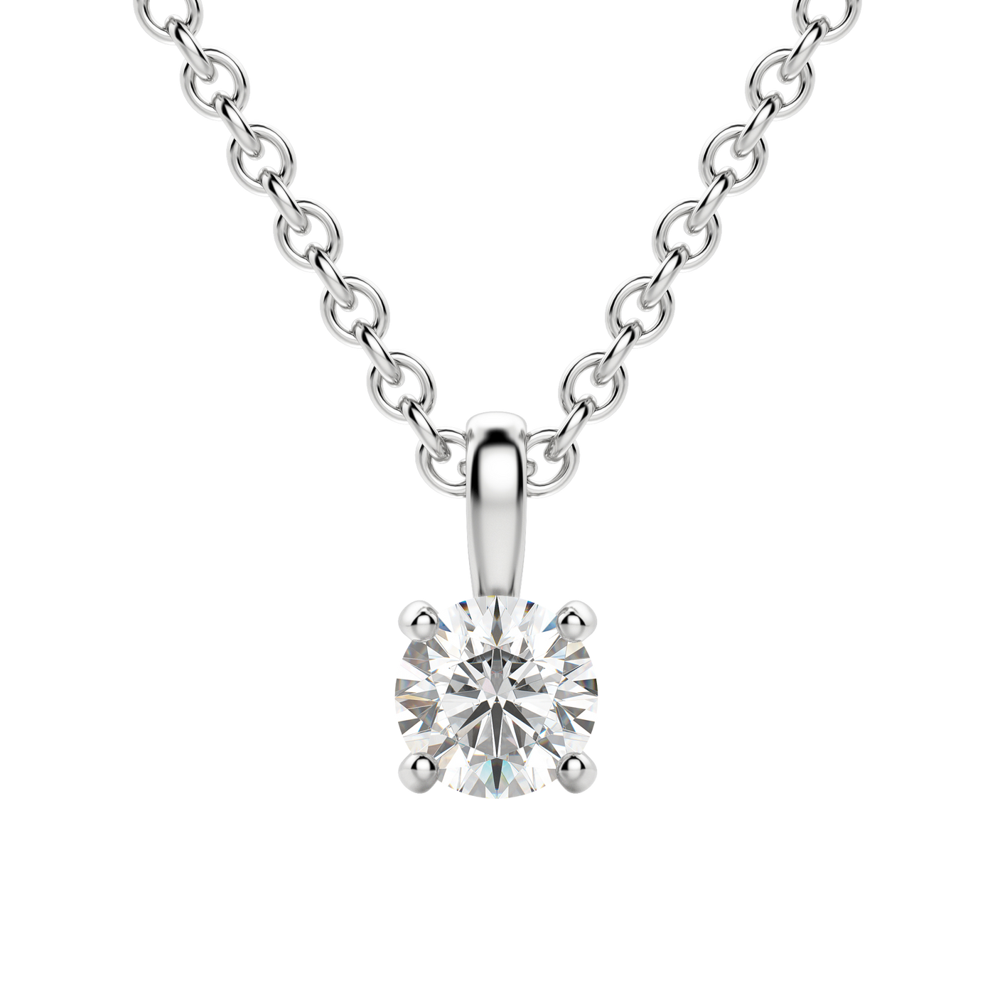 0.25-1.5 CT Round Solitaire F/VS Lab Grown Diamond Necklace