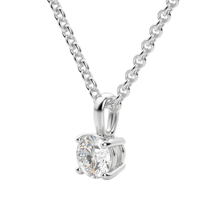 0.25 CT-1.50 CT Round Solitaire F/VS Lab Grown Diamond Necklace