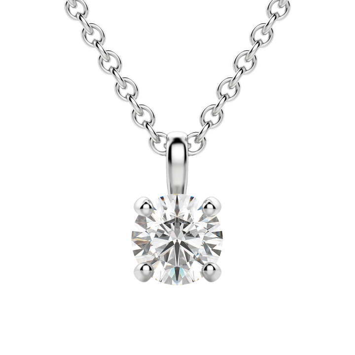0.25 CT-1.50 CT Round Solitaire F/VS Lab Grown Diamond Necklace