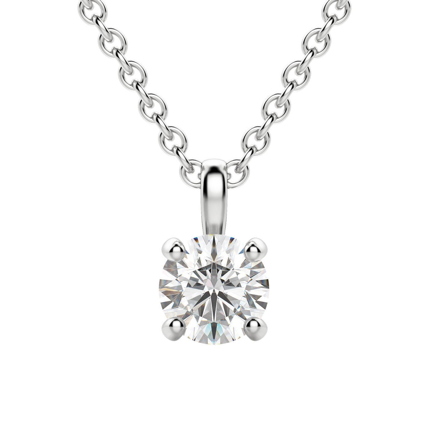 0.25 CT-1.50 CT Round Solitaire F/VS Lab Grown Diamond Necklace