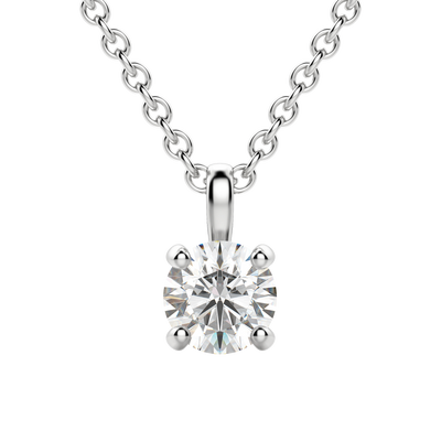 0.25 CT-1.50 CT Round Solitaire F/VS Lab Grown Diamond Necklace