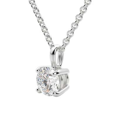 0.25 CT-1.50 CT Round Solitaire F/VS Lab Grown Diamond Necklace