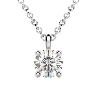 0.25 CT-1.50 CT Round Solitaire F/VS Lab Grown Diamond Necklace