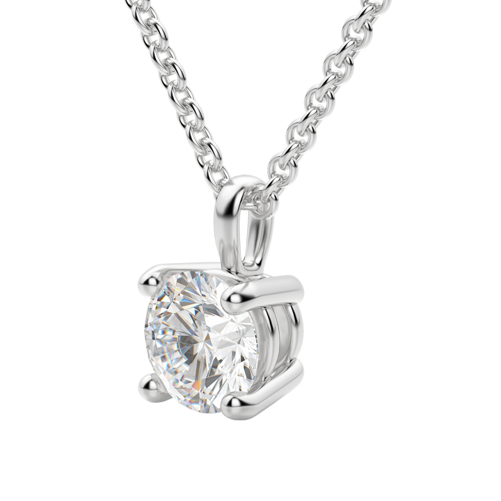 0.25-1.5 CT Round Solitaire F/VS Lab Grown Diamond Necklace