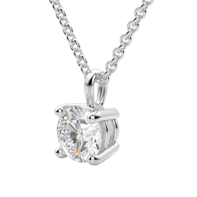 0.25-1.5 CT Round Solitaire F/VS Lab Grown Diamond Necklace