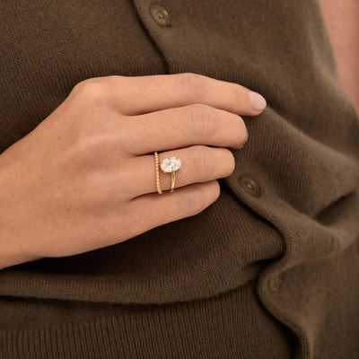 1.50CT Oval Cut Unique Moissanite Engagement Ring For Her