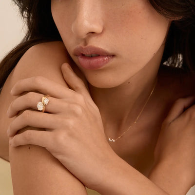 2.05TCW Pear & Oval Cut Unique Toi Et Moi Engagement Ring