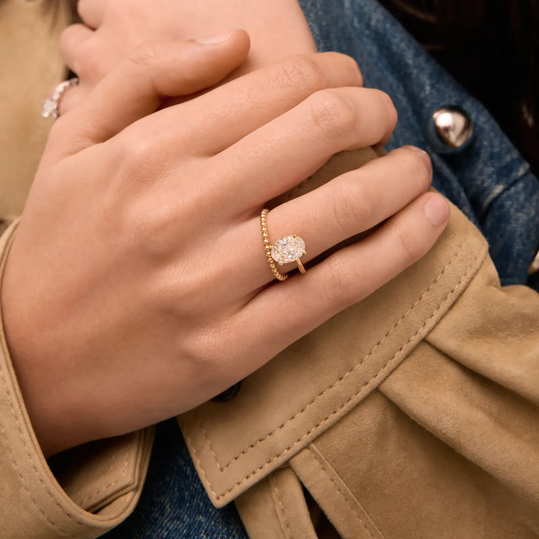 1.50CT Oval Cut Unique Moissanite Engagement Ring For Her