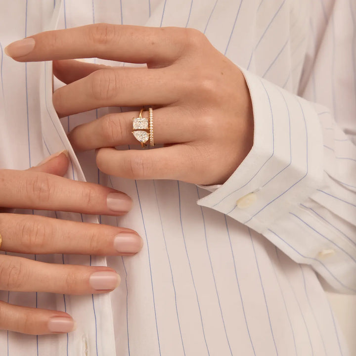 2.75TCW Pear & Radiant Cut Unique Toi Et Moi Engagement Ring