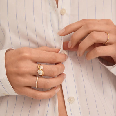 2.05TCW Pear & Oval Cut Unique Toi Et Moi Engagement Ring