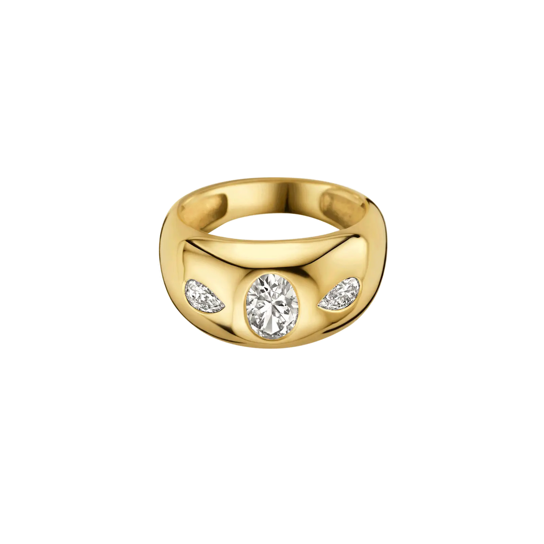 0.80CT Oval Diamond Three Stone Moissanite Engagement Ring