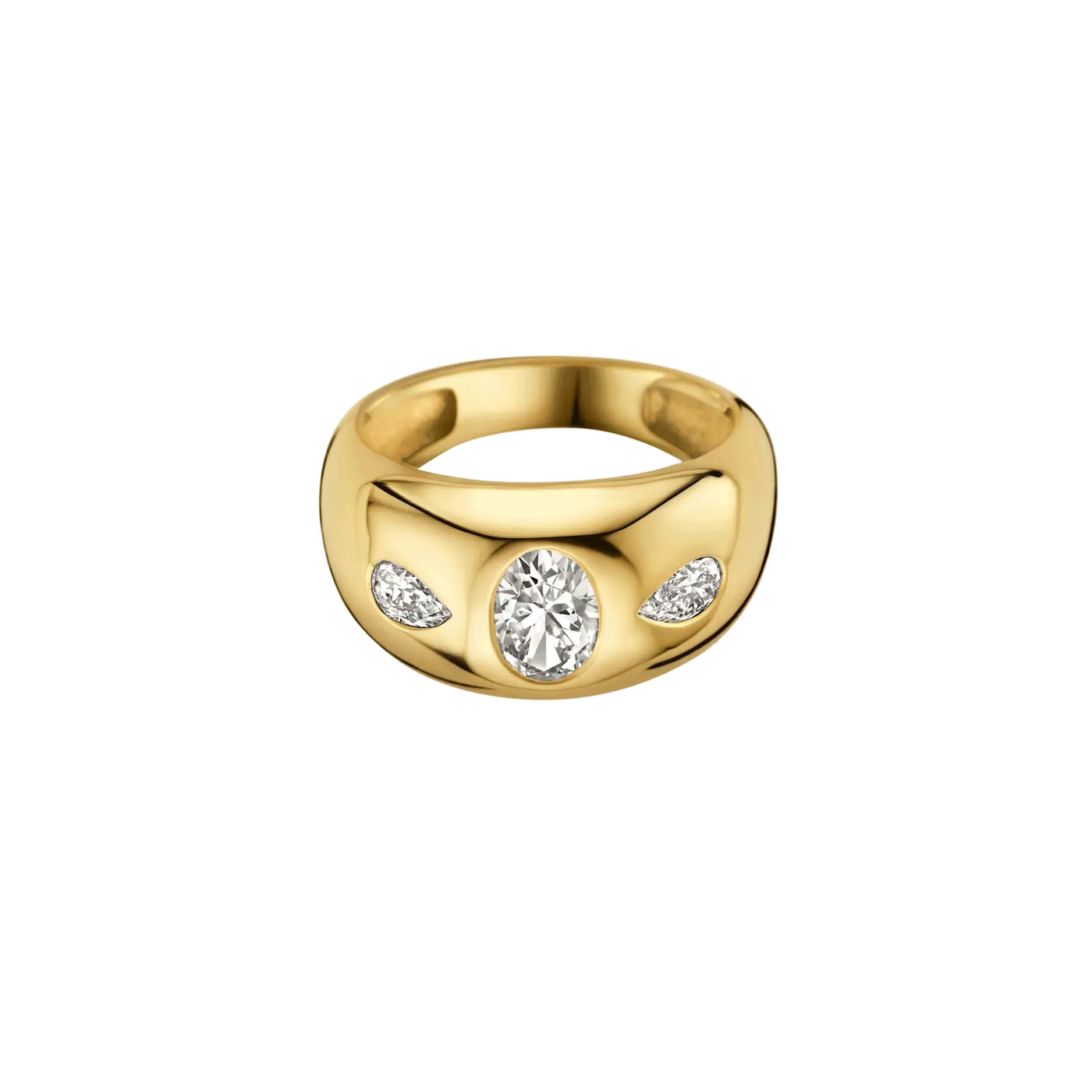 0.80CT Oval Diamond Three Stone Moissanite Engagement Ring