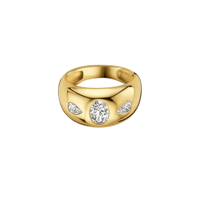0.80CT Oval Diamond Three Stone Moissanite Engagement Ring