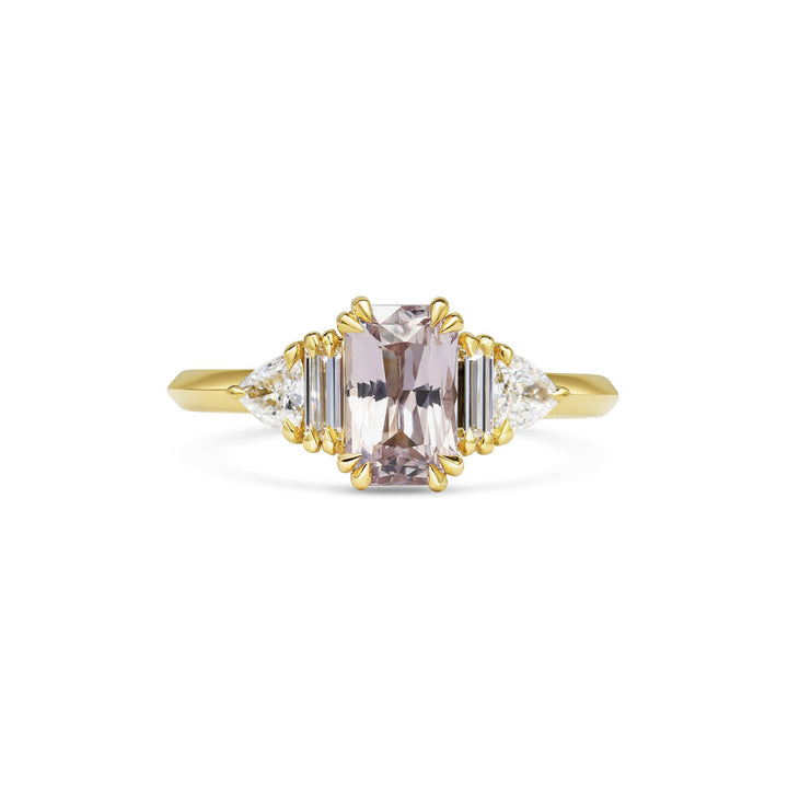 1.50CT Pink Radiant Diamond Five Stone Lab Grown Engagement Ring