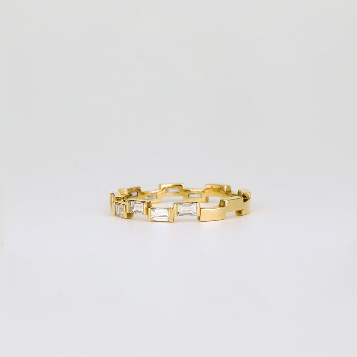 0.67 TCW Baguette Lab Grown Diamond Unique Wedding Band