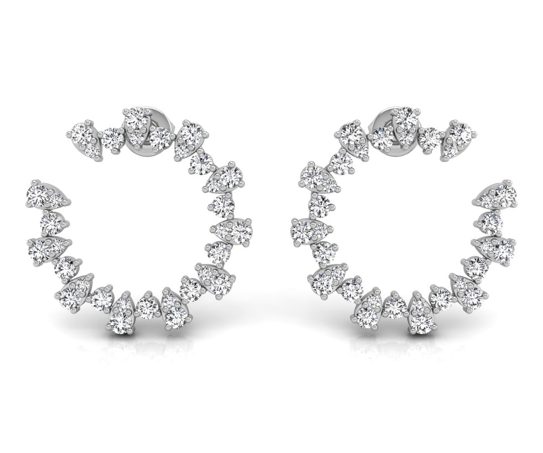 1.68CT Pear & Round Cut Moissanite Stud Diamond Earrings For Women