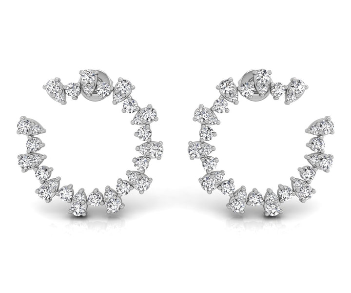 1.68CT Pear & Round Cut Moissanite Open Diamond Earrings For Her