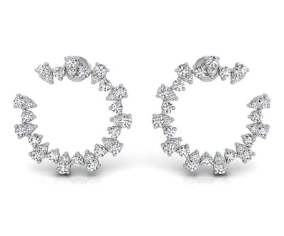1.68CT Pear & Round Cut Moissanite Open Diamond Earrings For Her