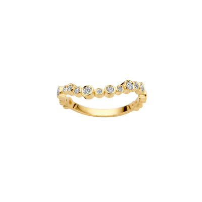 0.60 TCW Round Diamond Unique Curved Wedding Band