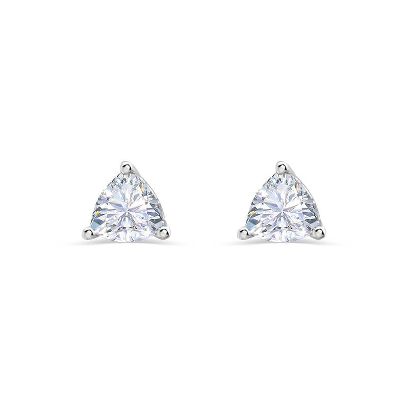 0.5 CT Trilliant Cut Diamond Stud Earrings | Lab Grown G/VVS