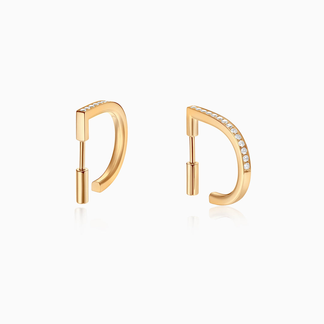 0.28CT Round Cut D Shaped Moissanite Stud Diamond Earrings For Women