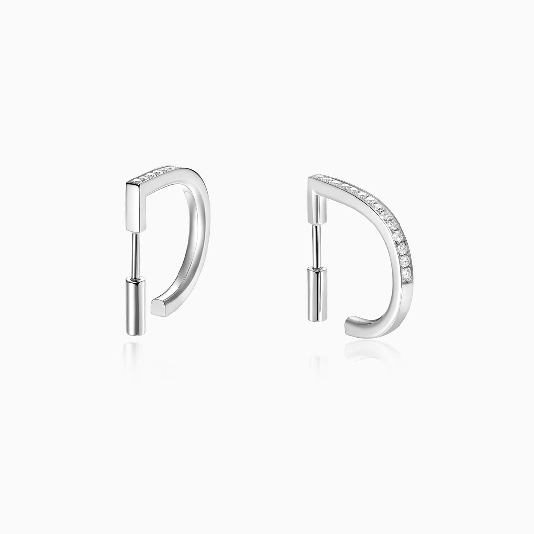 0.28CT Round Cut D Shaped Moissanite Stud Diamond Earrings For Women