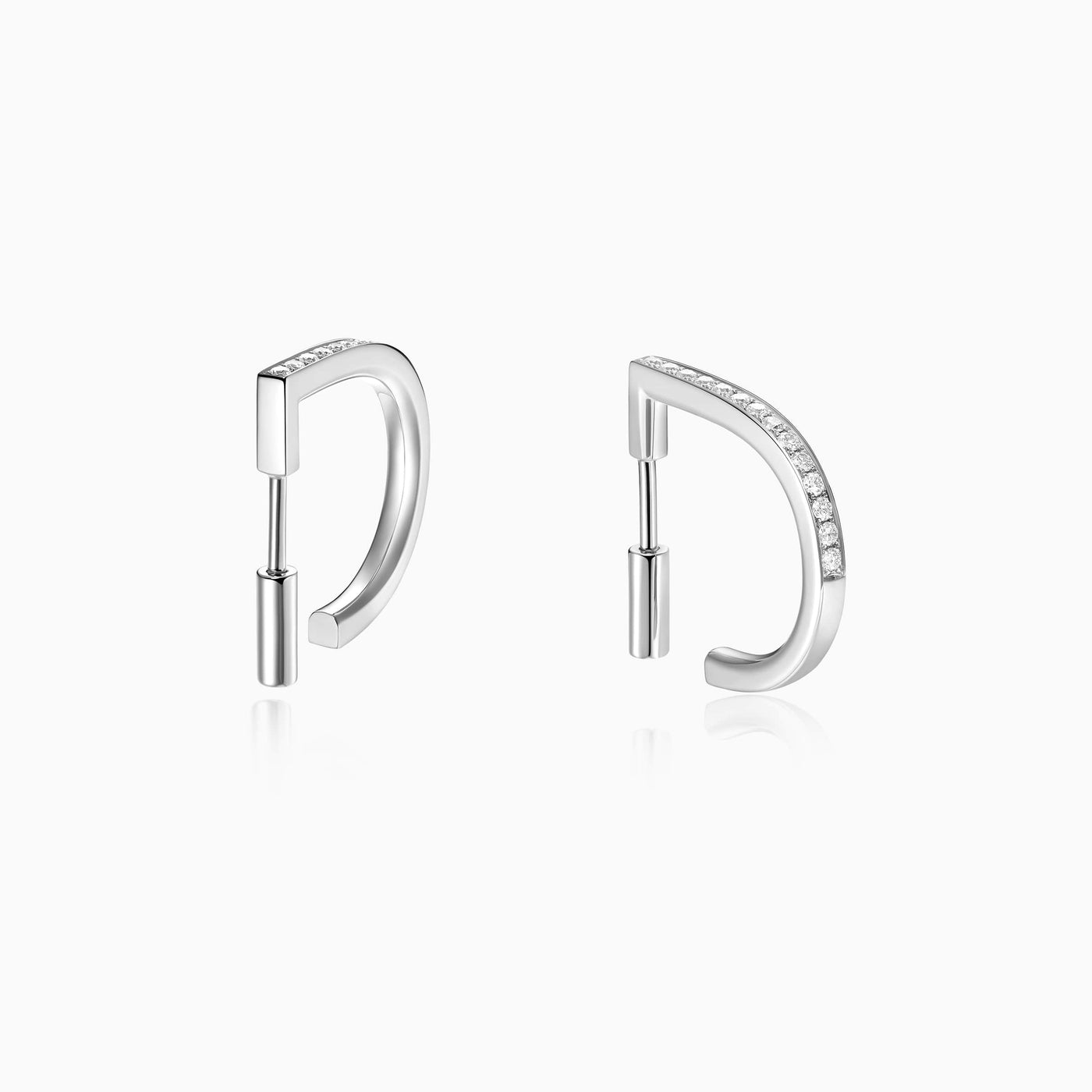 0.28CT Round Cut D Shaped Moissanite Stud Diamond Earrings For Women