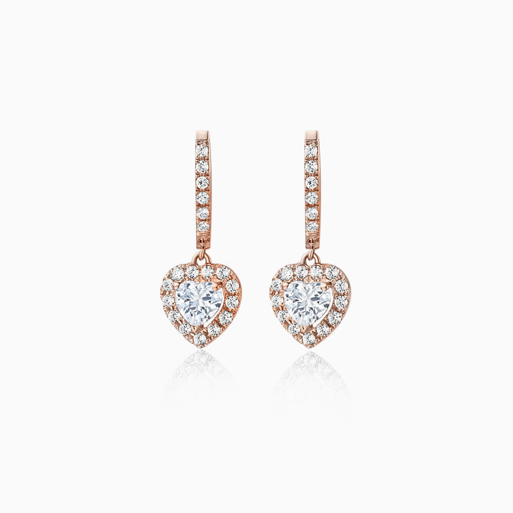 0.6CT heart Cut Halo Moissanite Diamond Earrings For Women